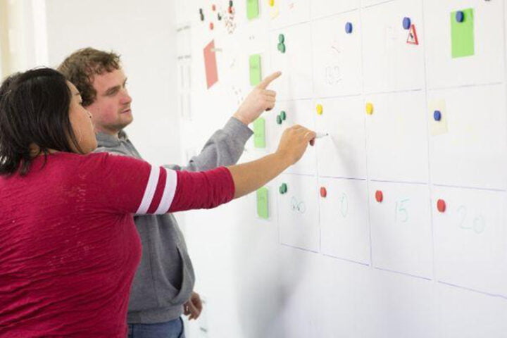 Büro Design Arbeitsplatz multifunktionale Fläche magnetisch beschreibbar