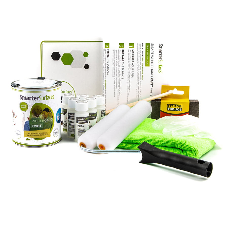Whiteboard paint white full kit Whiteboard Paint White Kit with Tools & Accessories